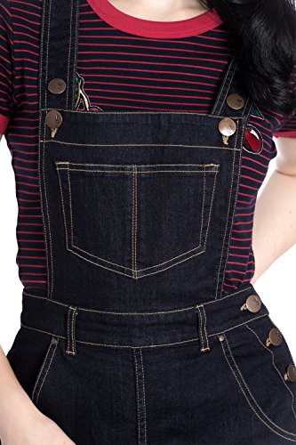 Hell Bunny Elly May Denim Jeans Landgirl 40s 50s Retro Rockabilly Dungarees3