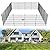 15 Panels No Dig Decorative Outdoor Garden Fence with Gate for Yard, 32 in(H) X 35.4 ft(L) Animal Barrier Fencing Rustproof Metal Wire Panel Border for Dog, Rabbits, and Patio Temporary Ground Stakes