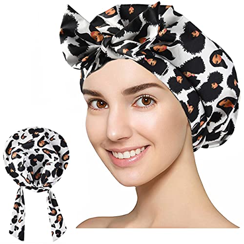 YOUDIWADI Shower Cap Reusable Shower Cap For Women -100% Waterproof, Large Shower Cap For Women Long Hair , Washable & Breathable Shower Cap (black)