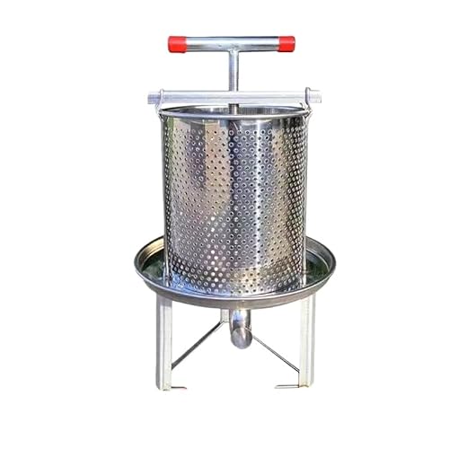 ステンレス製手動蜂蜜プレス、養蜂用蜂蜜抽出器、ステンレス製蜂蜜フィルター、家庭用および業務用、野菜の乾燥にも適しています (エルボ + フィルターバッグ 1 個)