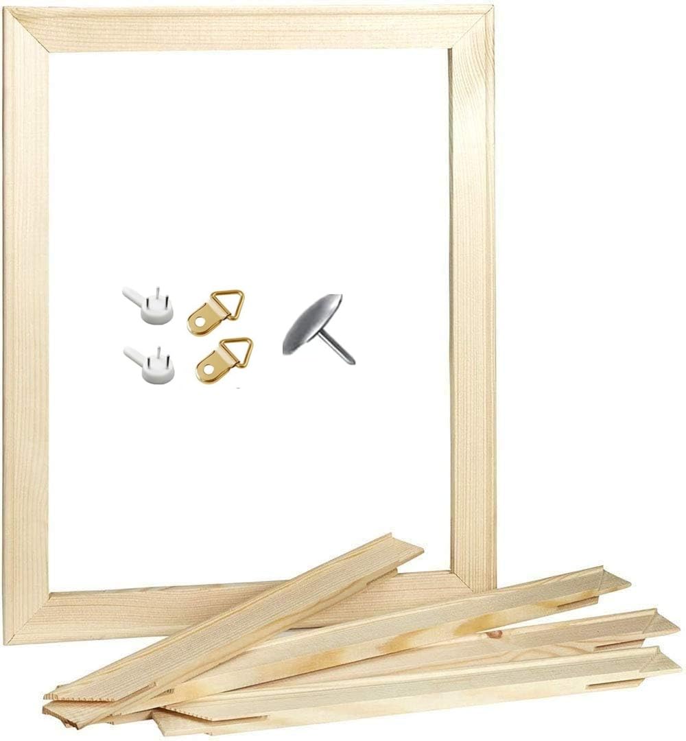 Nanweiyas DIY Canvas Stretcher Bars 16x20 Inch, Sturdy Pine Wood Frame for Oil Paintings & Wall Art - Easy to Build, 4 Pieces