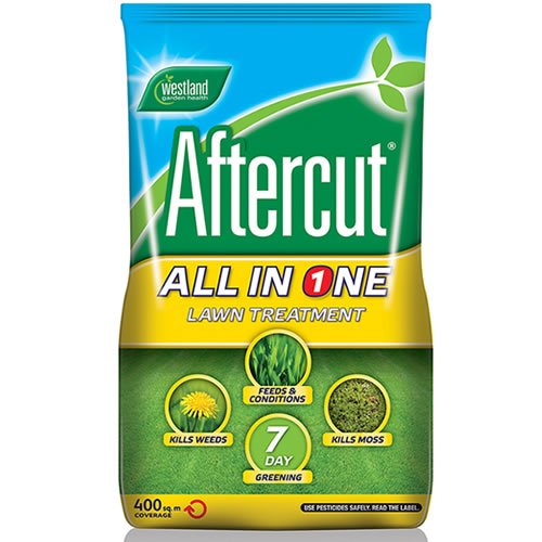 400M² WESTLAND AFTERCUT ALL IN ONE LAWN WEED KILLER GRASS FEED AND MOSS