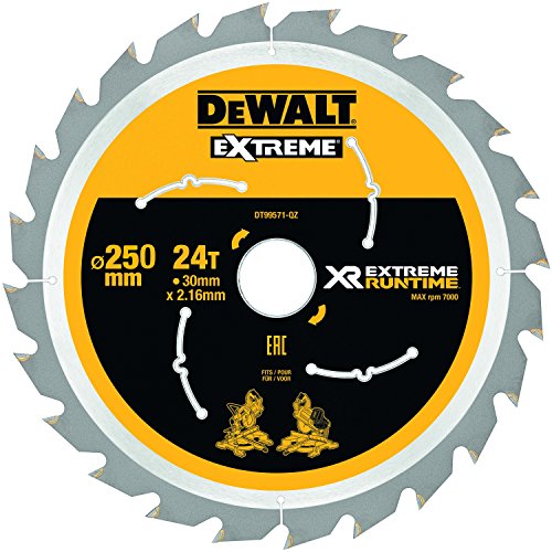 DeWalt DT99571-QZ - Hojas para Sierra Circular Estacionaria XR EXTREME RUNTIME 250mm x 30mm 24D