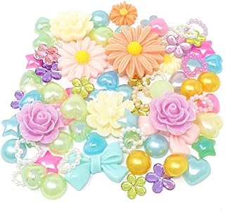 80 Mix Pastel Mix Shabby Chic Resin Flatbacks Craft Cardmaking Embellishments