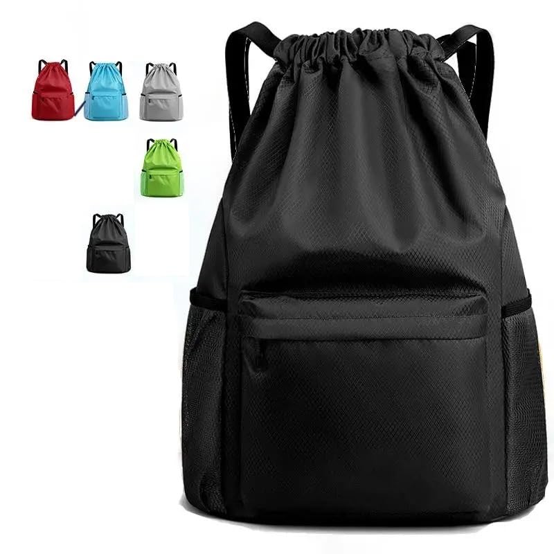 Sacca Zaino Sportivo con Coulisse, Borsa a Tracolla con Grande capacità, for Palestra, Nuoto e Spiaggia, for Donne e Uomini. Sacca Sportiva(Grey-L)