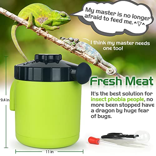 Professional Live Worm Organizer Dispenser and Organizer with a Rubber Seal,Feeder Worm Food and Bug Dirt Management, Suitable for Lizard, Bearded Dragon, Iguana, Gecko, Toad, Frog