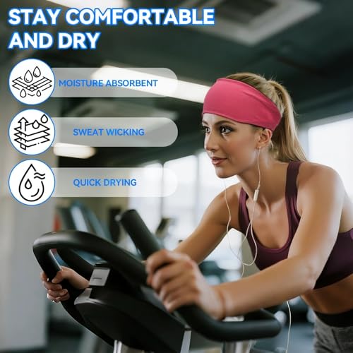 Image of Sweat Headbands for Men,6 Pack Workout Sports Hairband for Gym, Ideal for Fitness,Running,Cycling,Hike