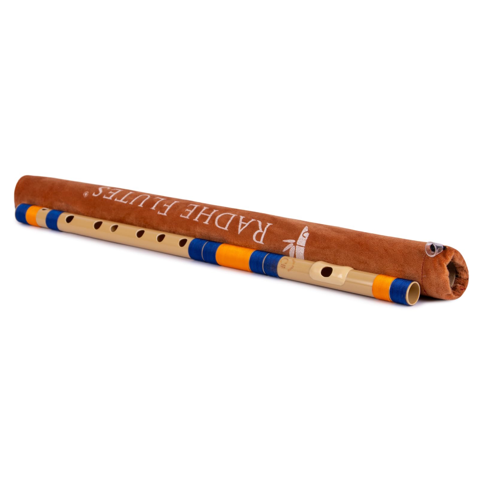 Radhe Flutes | PVC Fiber | C Sharp | Right Handed | Dark Blue & Orange Threads | Assorted Colours for Velvet Cover + Complete Flute Beginners Online Course In Hindi and English 2