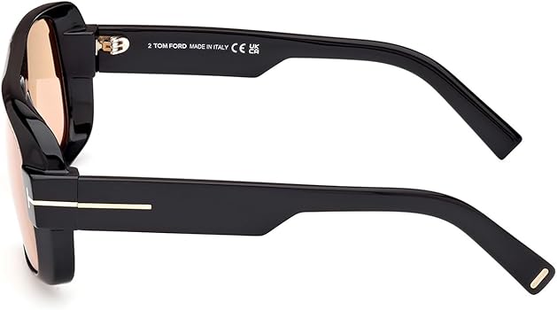 Amazon.com: Tom Ford TURNER FT 1101 Shiny Black/Light Brown