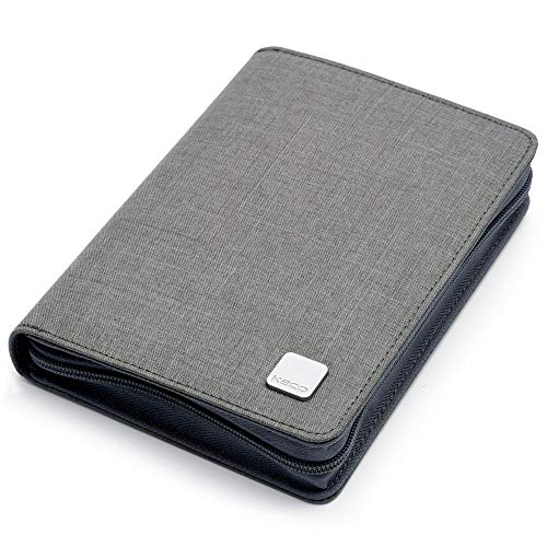 KACO Fountain Pen Case Waterproof Canvas Business Style Pen Bag Display Holder Bag (10 Slots Grey Color)