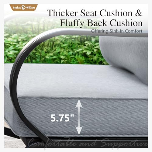 Sophia-William-Patio-Furniture-Sets-for-9-with-45-Gas-Fire-Pit-Table-Outdoor-Conversation-Sets-8-Pcs-2xSofa-Chairs-2xSwivel-Cushion-Chairs-1×3-Seat-Sofa-2xOttomans-for-Porch-Poolside-Grey Sophia William Patio Furniture Sets for 9 with 45 Gas Fire Pit Table Outdoor Conversation Sets 8 Pcs 2xSofa Chairs 2xSwivel Cushion Chairs 1×3 Seat Sofa 2xOttomans for Porch Poolside Grey