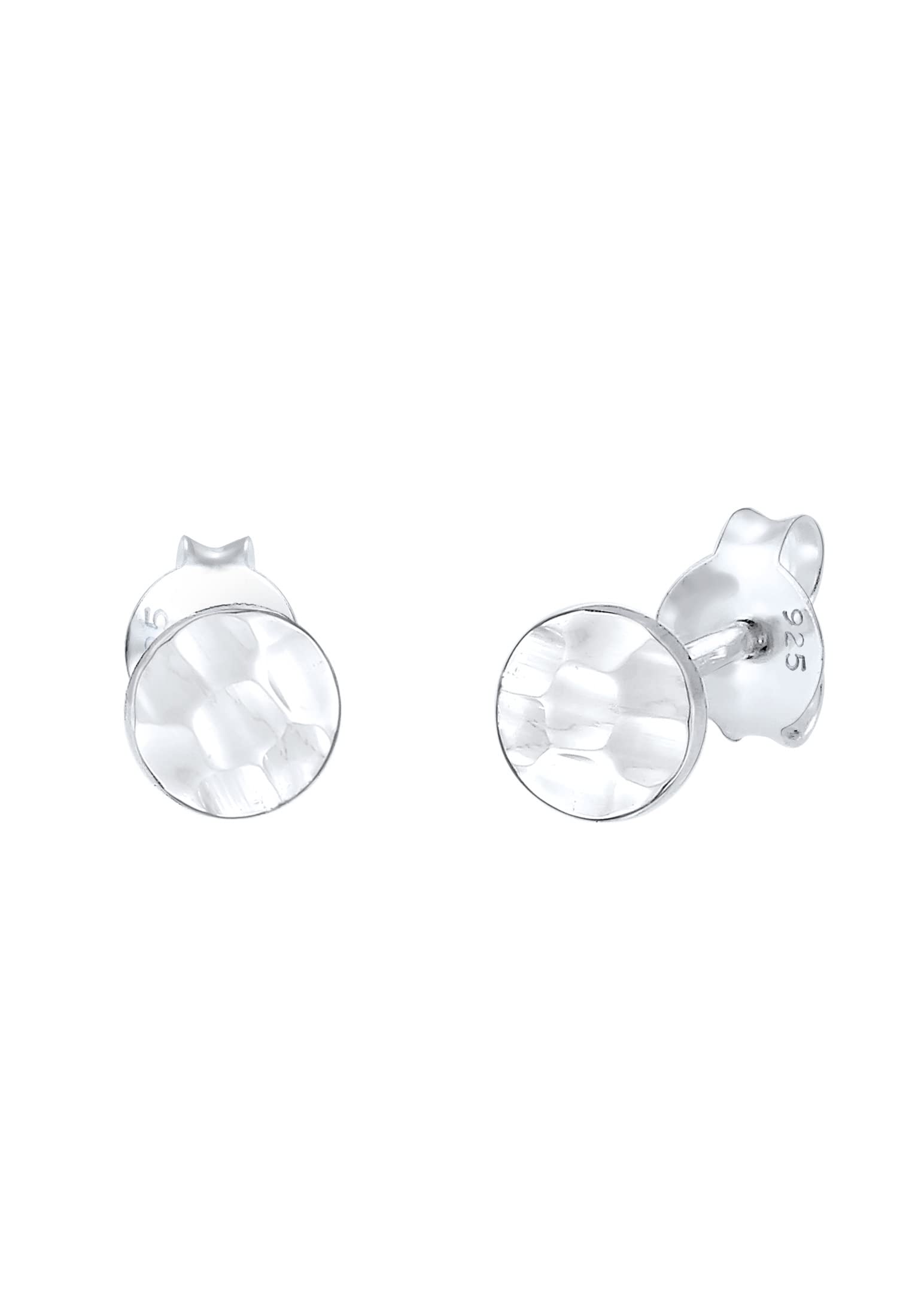 Elli Earrings Women Circle Motif Hammered in 925 Sterling Silver