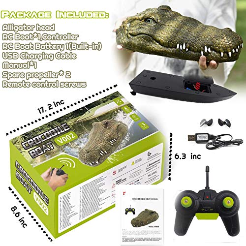 Remote Control Alligator Head Boat Large Decoy and Floating Crocodile