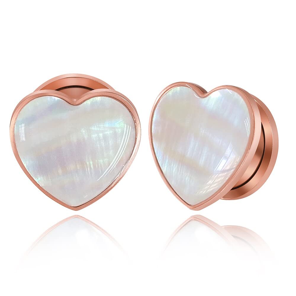 2 PCS 6mm-25mm Hypoallergenic 316 Stainless Steel Elegant Conch Ear Tunnels Plugs Ear Gauges Stretcher Body Piercing Jewelry for Women Men