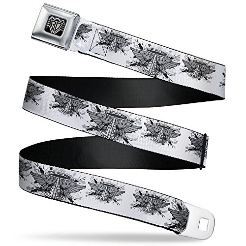 Cinturón de seguridad Buckle-Down fénix blanco ajustable de 20-36 pulgadas para pantalón diario