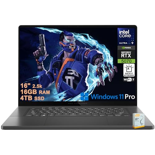 Image of ASUS ROG Zephyrus G16 Gaming AI Laptop | 16 inch 2560x1600 OLED 240Hz 500nits | Intel 16-core Ultra 9 285H | 16GB DDR5 4TB SSD | GeForce RTX 5070 798 AI Tops | Backlit Win11Pro w /DLCA Accessory