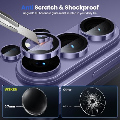 Image of ZARALA Camera Lens Frame Glass Compatible with Samsung Galaxy S26 Ultra Camera Lens Protector - [Keep Original Shooting] Shatterproof 9H Tempered Glass Screen Metal Ring Cover,Anti-Fingerprint,Anti-Scratch,Case Friendly,Titanium purple