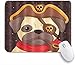 Produktbild Dekoratives Gaming-Mauspad,Netter Mops Piratenkostüme Tabakpfeife Lustiger Hundekapitän,Bürocomputer-Mausmatte mit rutschfester Gummibasis
