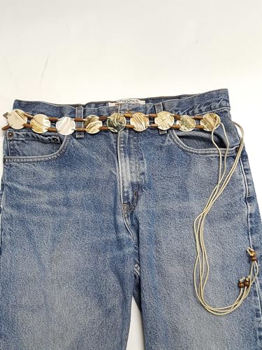 Tie belt with real shell link pieces3