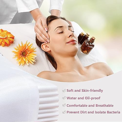 Image of Arihant 10 pcs Disposable Bedsheet SOR Salon, Spa, Parlor, Massage Table, Travel, Hotels (White, 30x72inch) 30 GSM Thickness Non-Woven Fabric