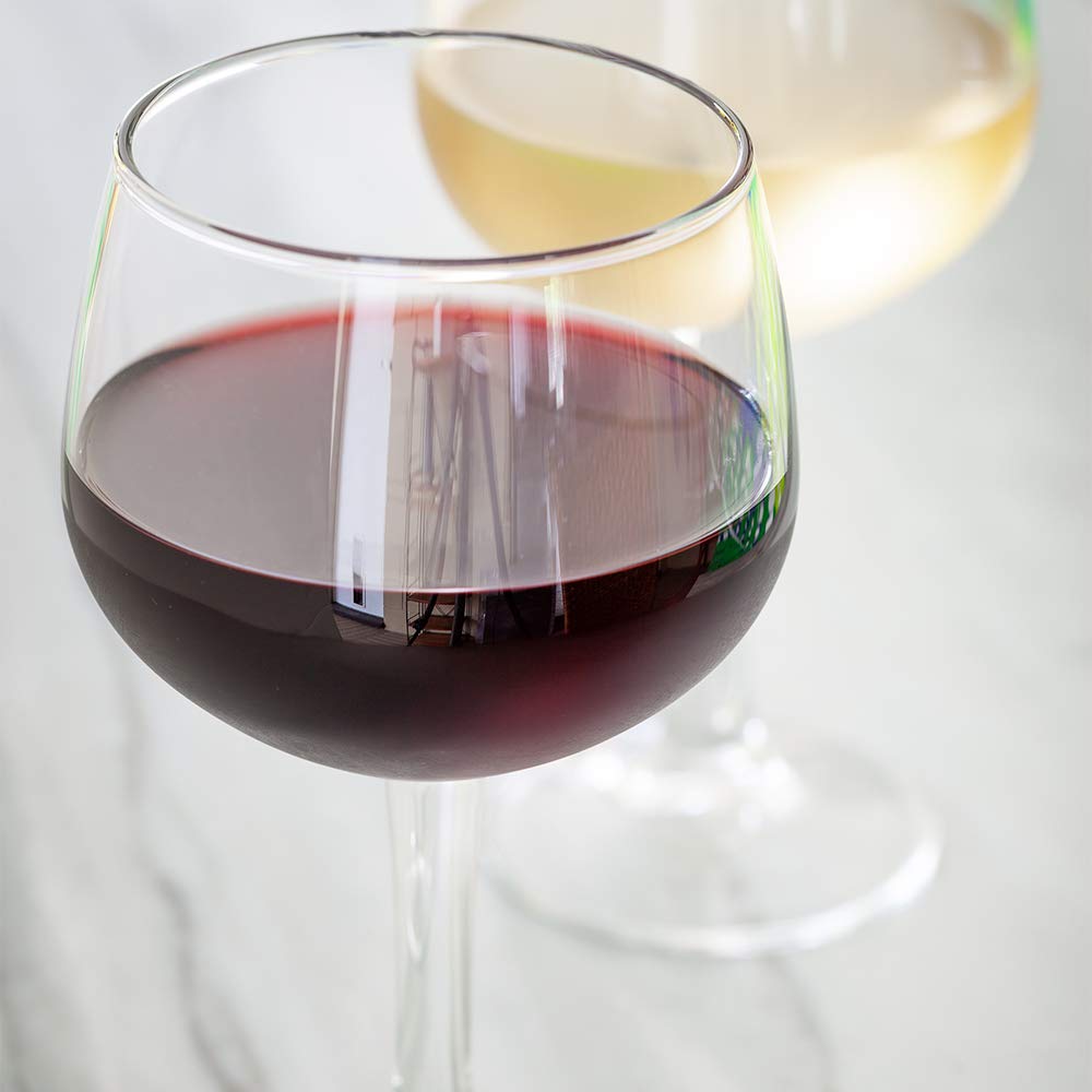 Amazon.com | Restaurantware Cascata 13 Ounce Balloon Red Wine Glasses Set  Of 6 Tempered Red Wine Glasses - Chip-Resistant Fine-Blown Glass Wine  Balloon Glasses Dishwasher-Safe Stemware For Red or White Wines: Champagne