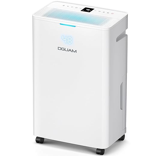 4500 Sq.Ft Dehumidifier, DGUAM 80 Pint Dehumidifier for Basement with Drain Hose, Smart Dehumidifiers with Humidity Control, Energy-Efficient, Quiet, 3 Modes Dehumidifiers for Home, Bedroom, Bathroom
