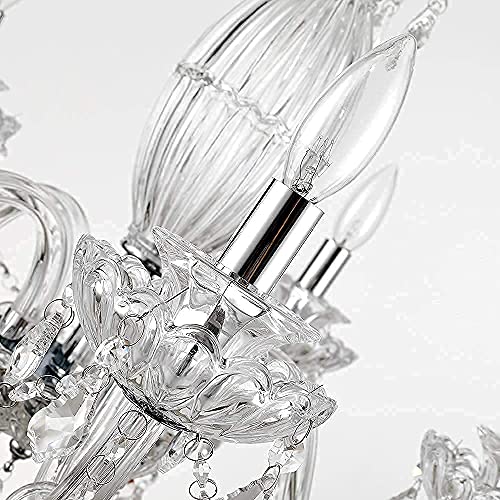 5-Light Crystal Chandelier with Raindrop Pendant - Modern Ceiling Lighting for Dining Room, Hallway, Kitchen