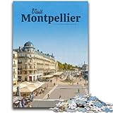 Puzzles pour Adultes 1000 pièces Visite Montpellier Anti-Stress Défi Difficile Renforcer l'amour Entre Les Couples (Taille 50x75cm)