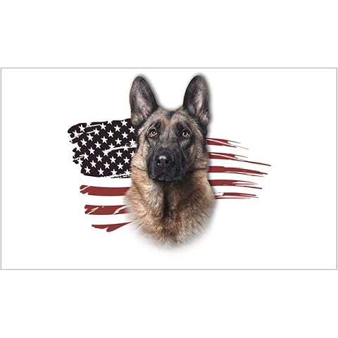 Patriotic German Shepherd Decal Vinyl Bumper Sticker 5