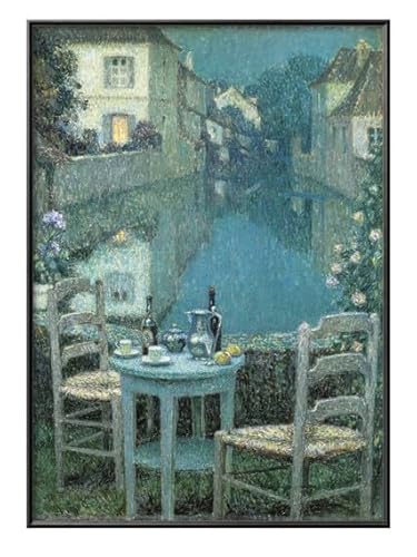 アンリ ル シダネル 夕暮れの小卓 A3 サイズ おしゃれ 絵画 インテリア 北欧 イラスト マット紙 艶消し アートパネル 額 フレーム デザイン 壁掛け 風景 抽象 油絵 水彩 グッズ 引越し ギフト 新築祝い ディスプレイ