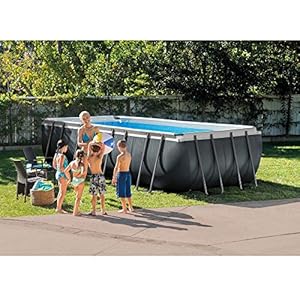 Intex 18 Foot by 52 Inch Ultra XTR Framed Swimming Pool Set with Sand Filter Pump, Pool Cover and Ladder, Protective Canopy, and Ground Cloth, Gray Intex 18 Foot by 52 Inch Ultra XTR Framed Swimming Pool Set with Sand Filter Pump Pool Cover and Ladder Protective Canopy and Ground Cloth Gray
