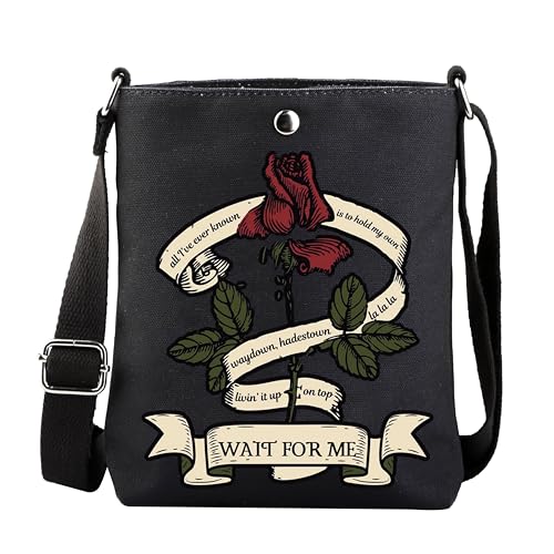 POFULL Musical Gift Theatre Nerd Gift Musicals Lover Gift Wait for Me Crossbody Bag (all Ive ever)