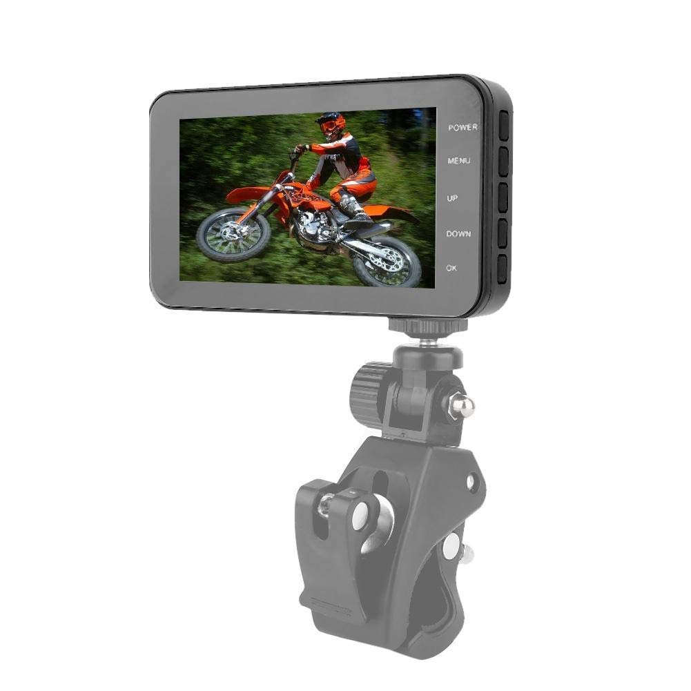 Dash CAM Motocicleta, 1080P, 4in, Pantalla Táctil, Resistente al Agua, WiFi, GPS, Sensor G, Detección de Movimiento, Grabadora de Video Conducción Cámara Delantera/Trasera, Monitor de Estacionamiento