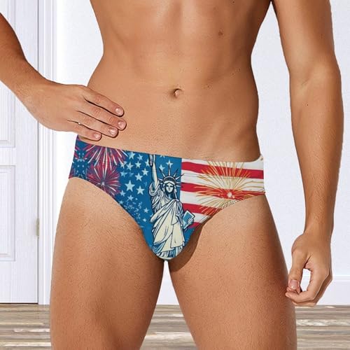 USA Flag New York City Mens Swim Briefs Quick Dry Swim Trunk Bikini Underwear Swimsuit4