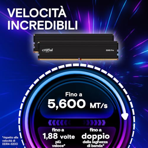 Memoria RAM Pro DDR5 da 48GB (2x24GB) a 5600MHz con Intel XMP 3.0 - Modello CP2K24G56C46U5 - RAM - Immagine 1