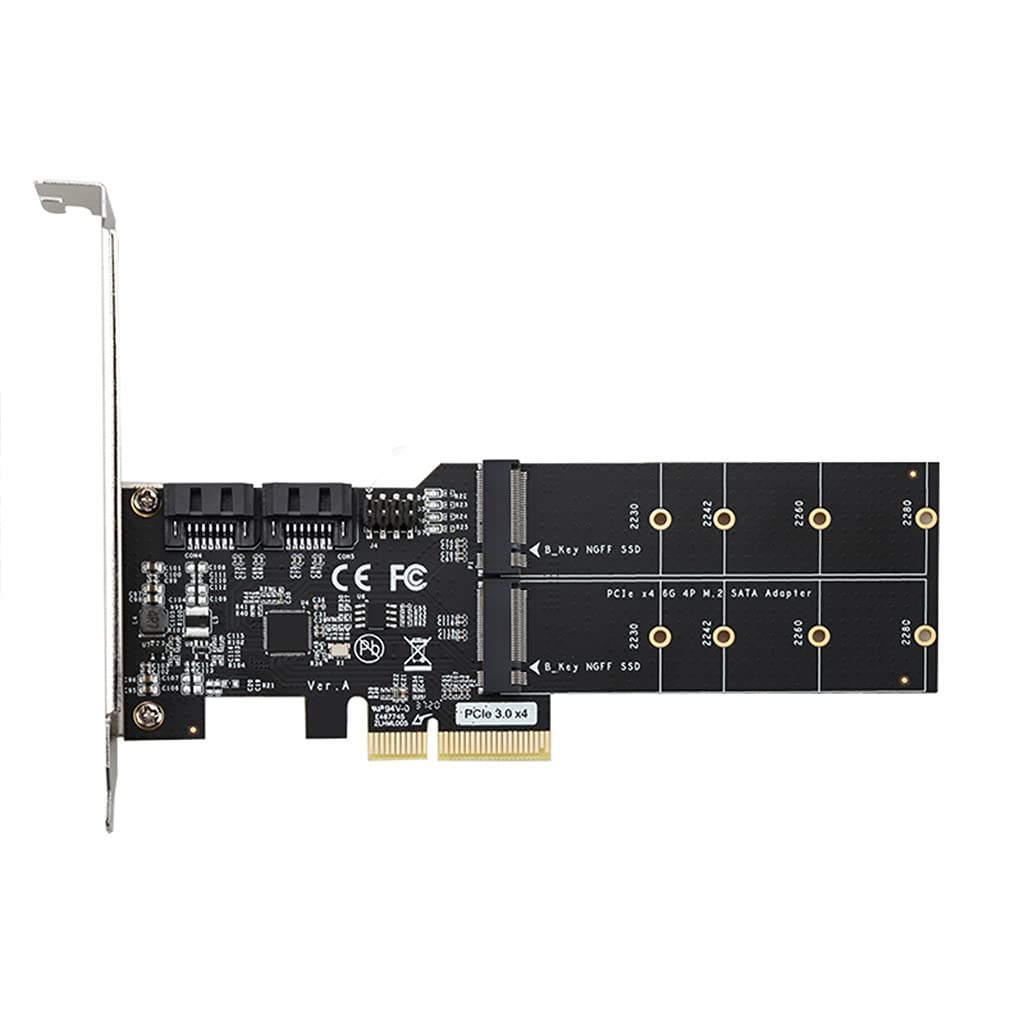 PCIe3.0 X1 X4 dla M.2 SATA SSD na PCIe X1 konwerter karty adapter z 2xM2 2xSAT