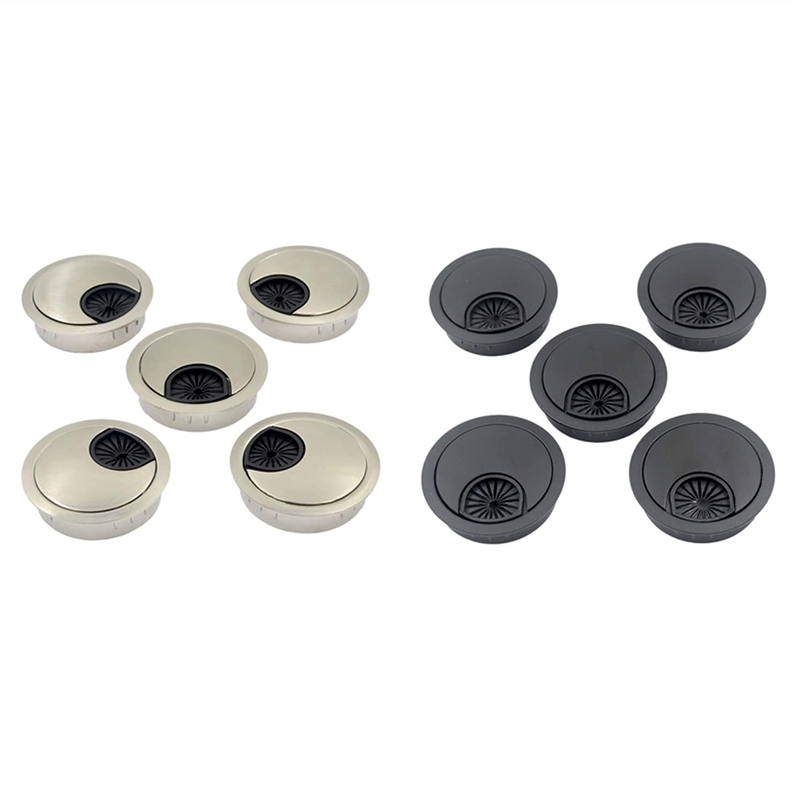 Passacavo per scrivania, 5 Pezzi 2 Pollici scrivania Filo passacavo passacavo Foro di Copertura for Ufficio PC scrivania Cavo organizzatore Cavo Copertura in plastica(Black)