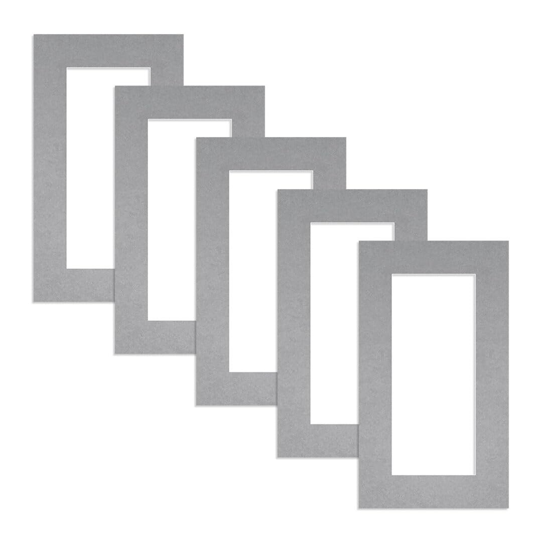 Alison Kingsgate 16X9 Silver Picture Mount - 12X5 Aperture - Pack 5 — image 1