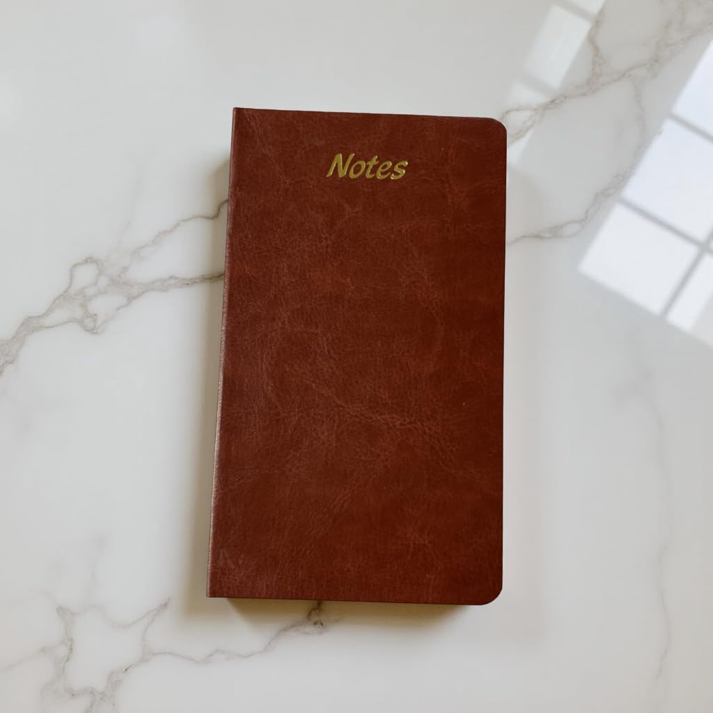 Cubic A7 Palm-Sized Leather Journal – Premium Softbound Notebook for Personal & Professional Use | Light Tan | Pocket-Friendly | Pack of 3