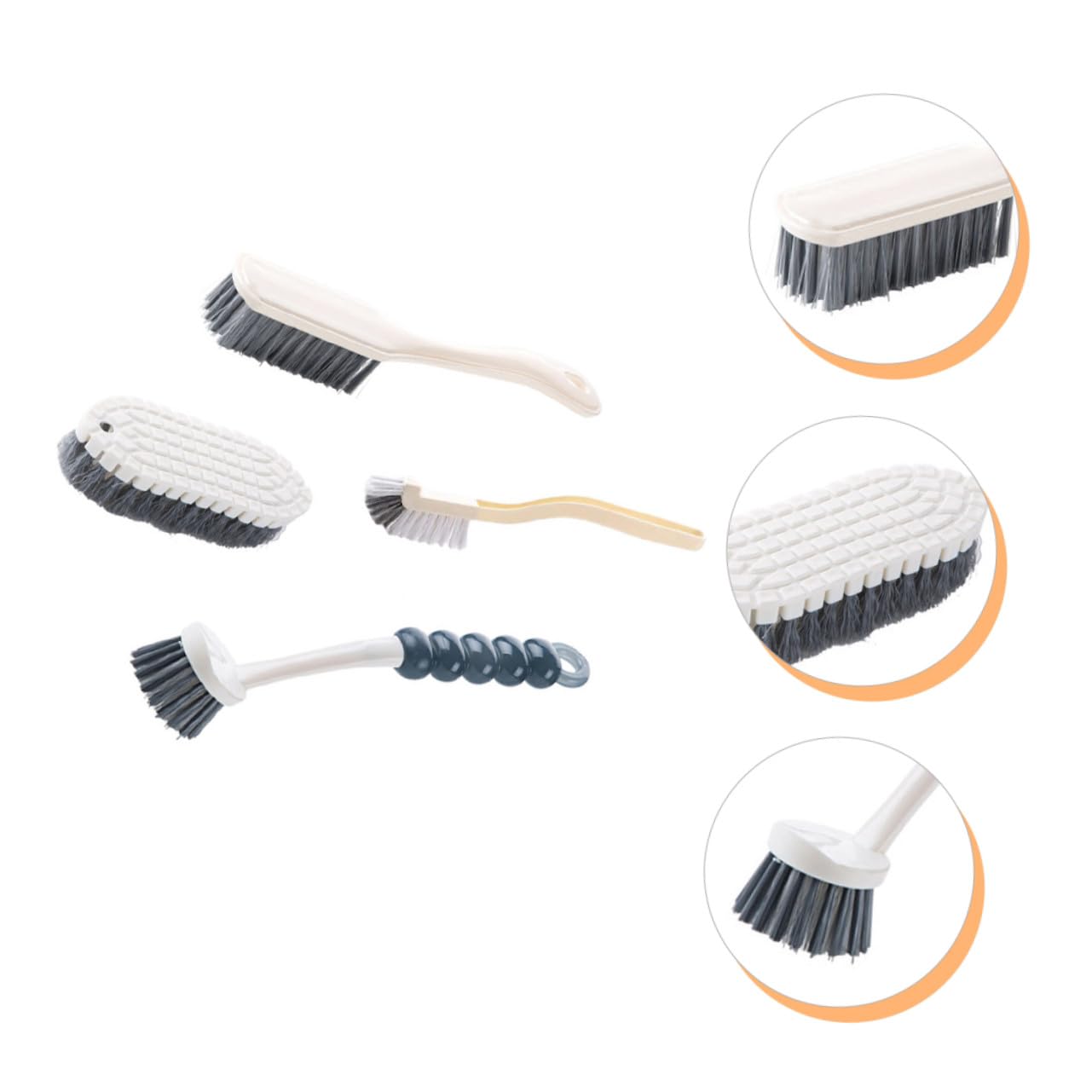 4 Stück Flexible Reinigungsbürsten aus Kunststoff für Heim und Küchenreinigung mit Ergonomischem Griff und Vielseitiger Anwendung