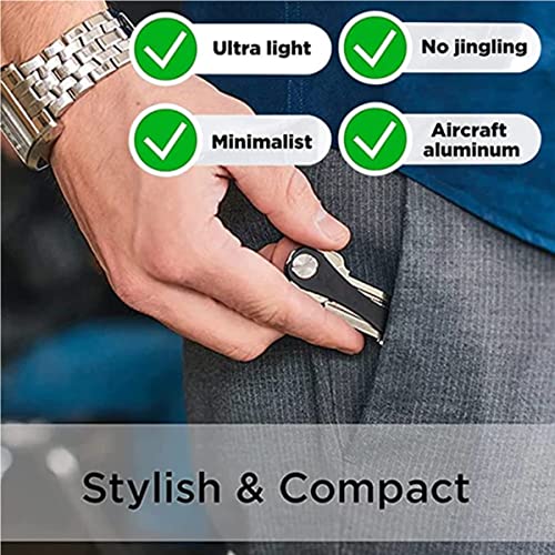 Premium Compact Key Organizer for Up to 12 Keys - Black - Image 6