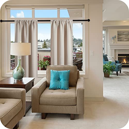 MRTREES Beige Kitchen Curtains for Windows, 2 Panels Waterproof Bathroom Curtains, Short Blackout Curtains 30x45 Inch 75x115 CM, Beige - Cosy Home Interiors MRTREES Beige Kitchen Curtains for Windows, 2 Panels Waterproof Bathroom Curtains, Short Blackout Curtains 30x45 Inch 75x115 CM, Beige - Image 7