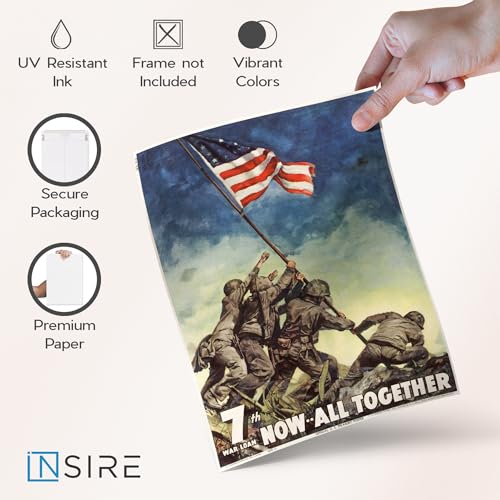 Insire WW2 Poster Set, Vintage Propaganda Posters, Unframed, 8x10