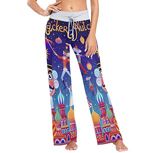 Women’s Comfy Casual Pajama Pants Print Stretchy Drawstring Wide Leg Lounge Pants S Nutcracker