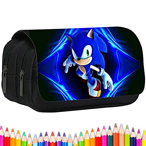 Hedgehog Estuches Escolares para niños, Estuche Escolar 2 Compartimentos Erizo Estuches de Lápices Grande Capacidad Estuches Bolsas de Almacenamiento para Hogar y Oficina para Niños y Niñas Cover