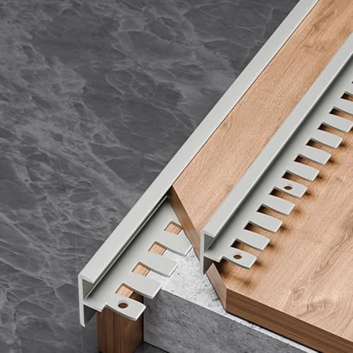 Diseño antideslizante en perfil flexible tipo F para escalones de parquet y suelos laminados