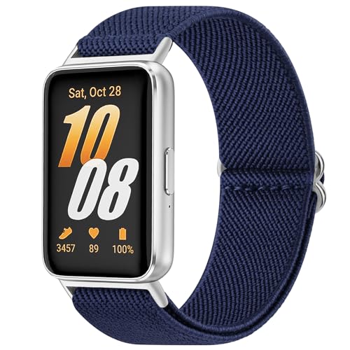 Image of Tobfit Nylon Strap for Samsung Galaxy Fit 3 (Watch Not Included), Flexible Premium Elastomer Nylon Adjustable Watch Band for Galaxy Fit3 2024 SM-R390 Men & Women