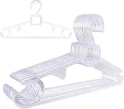 Kit 50 cabides de acrilico transparente tamanho adulto reforçado resistênte