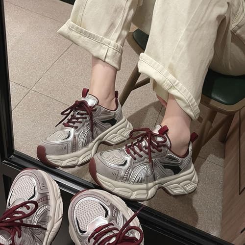 Boys Girls Shoes Kids Sneakers Tennis Running Shoes Lace-up Unisex Chunky Lightweight Breathable Walking Shoes3