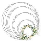 15 Stück Metallring Set, 10/15/20/25/30cm Drahtringe Deko Ringe, Metallringe zum Basteln Aufhängen Traumfänger für DIY Hochzeits-Tisch-Dekorationen Handwerke